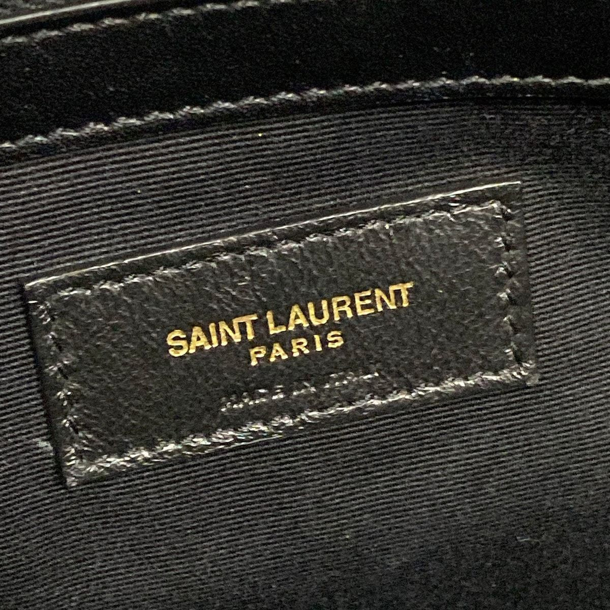 Saint Laurent Paris Tote Manhattan Ivory Black Leather — view 9