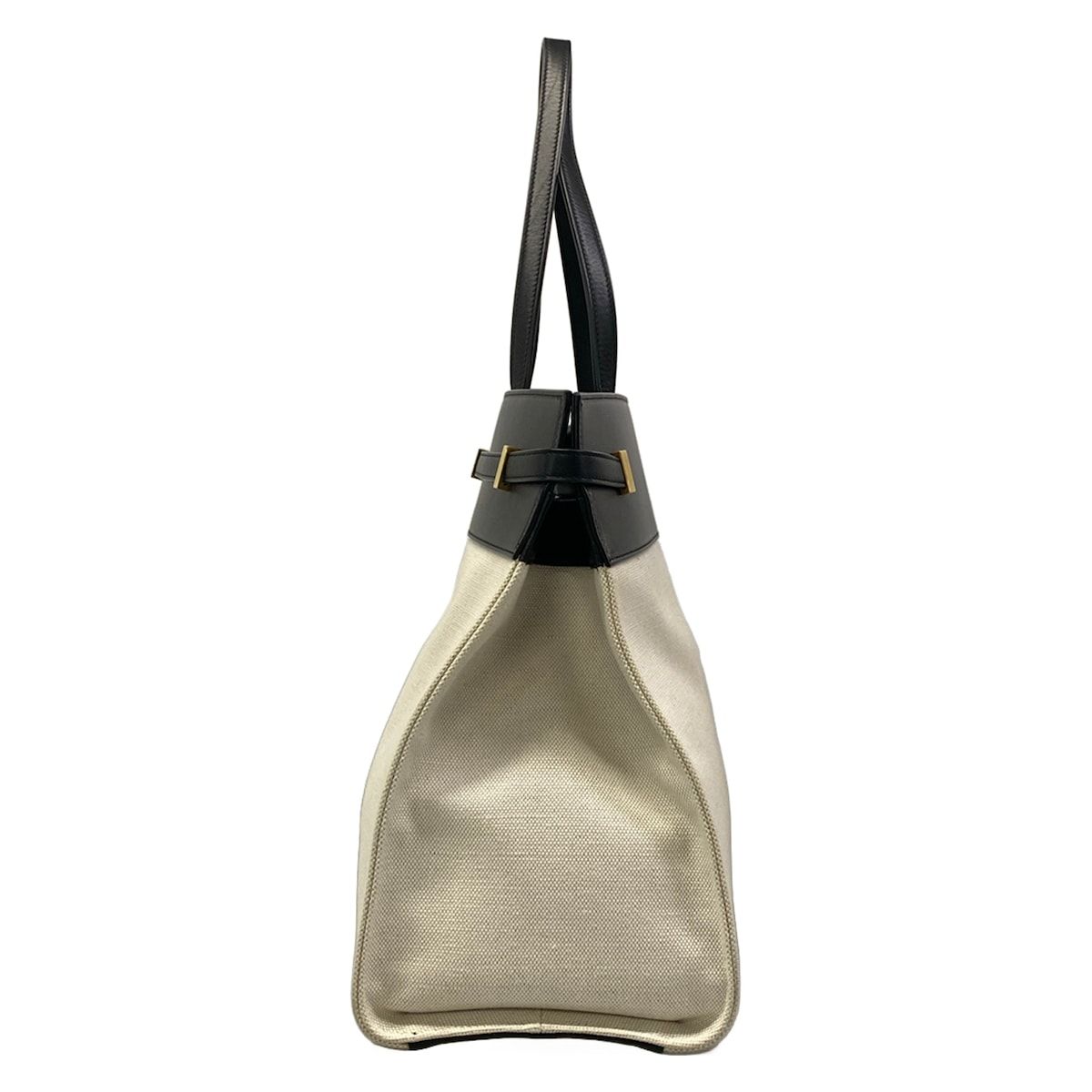 Saint Laurent Paris Tote Manhattan Ivory Black Leather — view 4