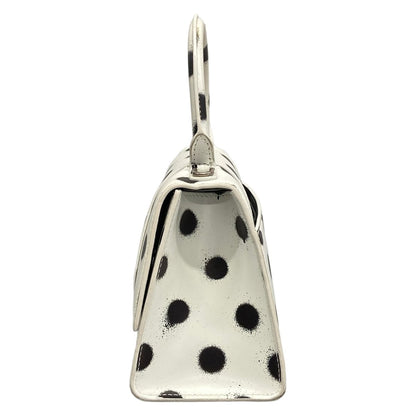 Balenciaga Handbag Hourglass Small White Black Dot Pattern — view 4