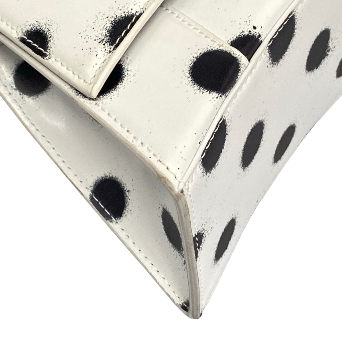 Balenciaga Handbag Hourglass Small White Black Dot Pattern — view 6