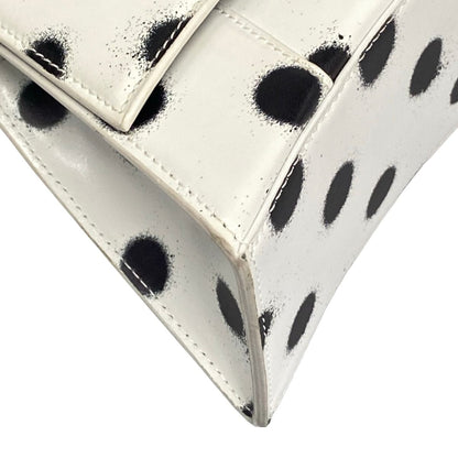 Balenciaga Handbag Hourglass Small White Black Dot Pattern — view 6