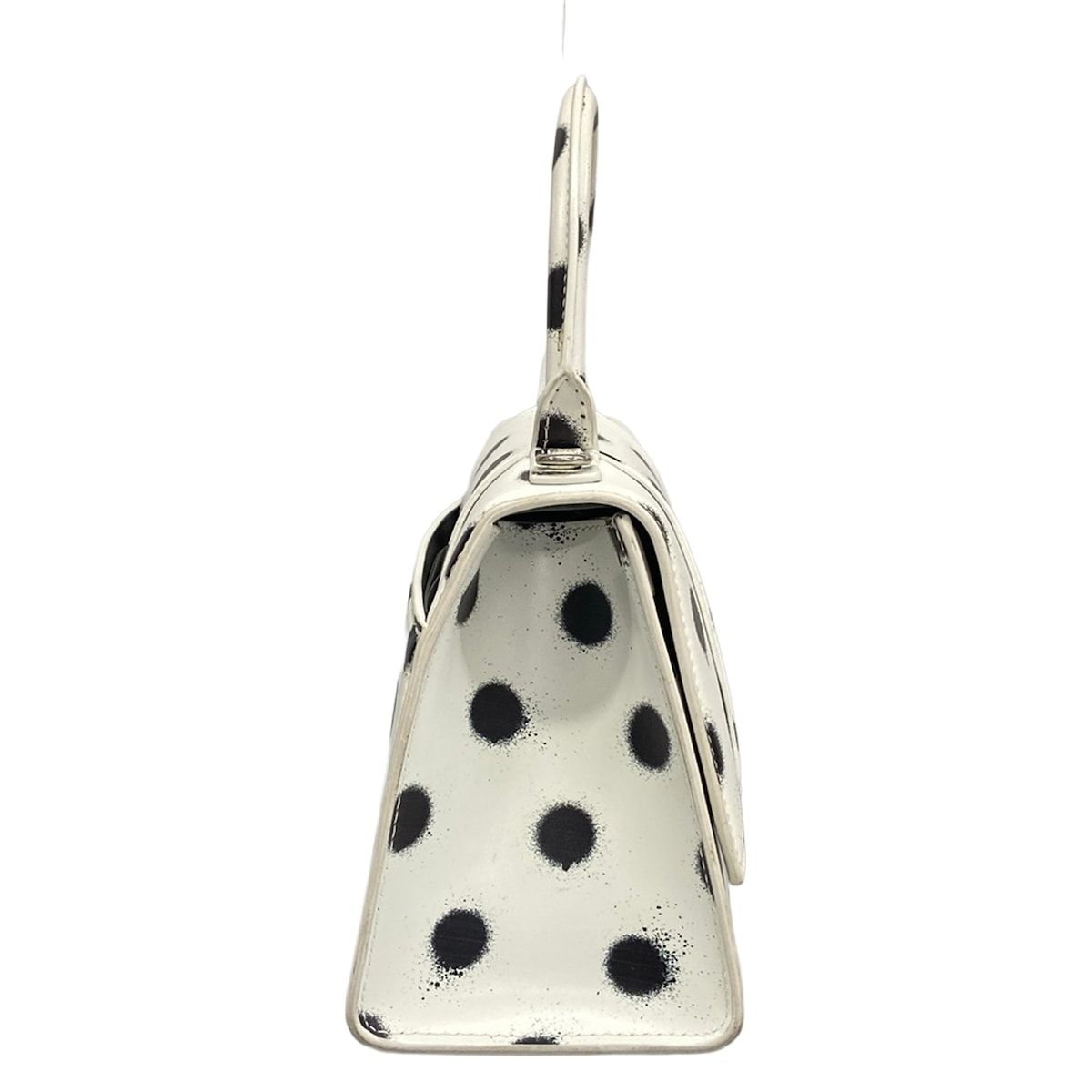 Balenciaga Handbag Hourglass Small White Black Dot Pattern — view 2