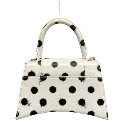 Balenciaga Handbag Hourglass Small White Black Dot Pattern — view 3