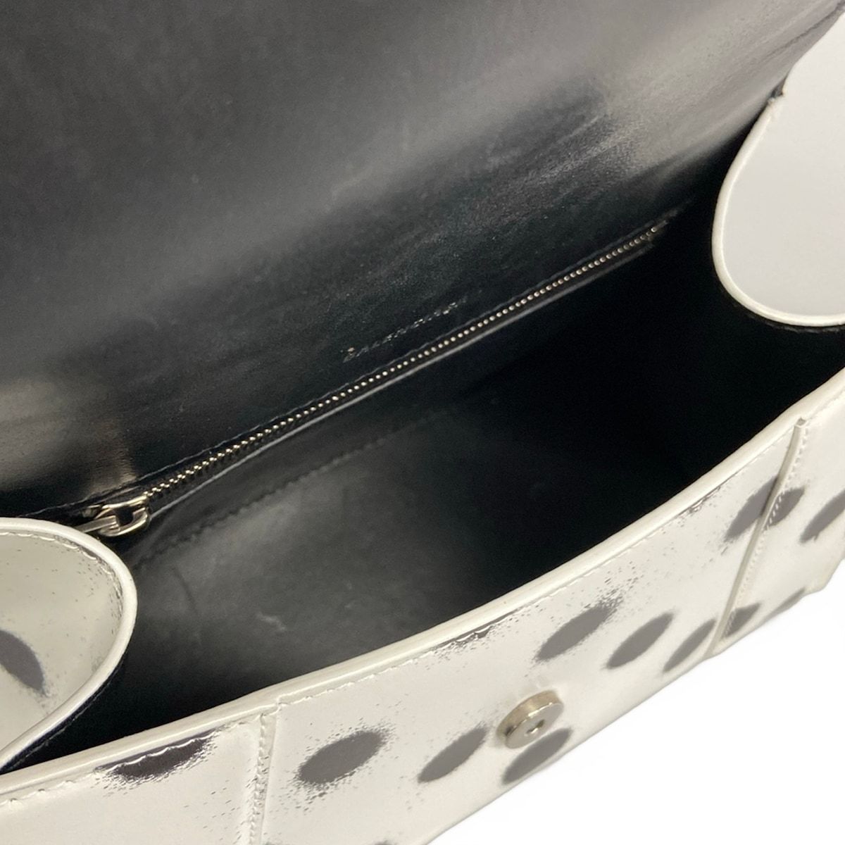 Balenciaga Handbag Hourglass Small White Black Dot Pattern — view 7