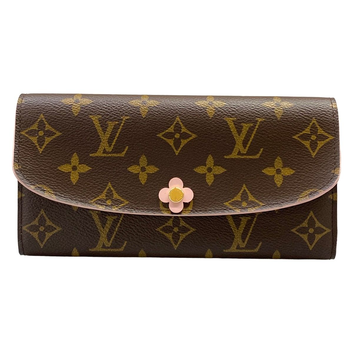 Louis Vuitton Wallet Blue Ming Flower Collection Portefeuille Emily Hot Pink