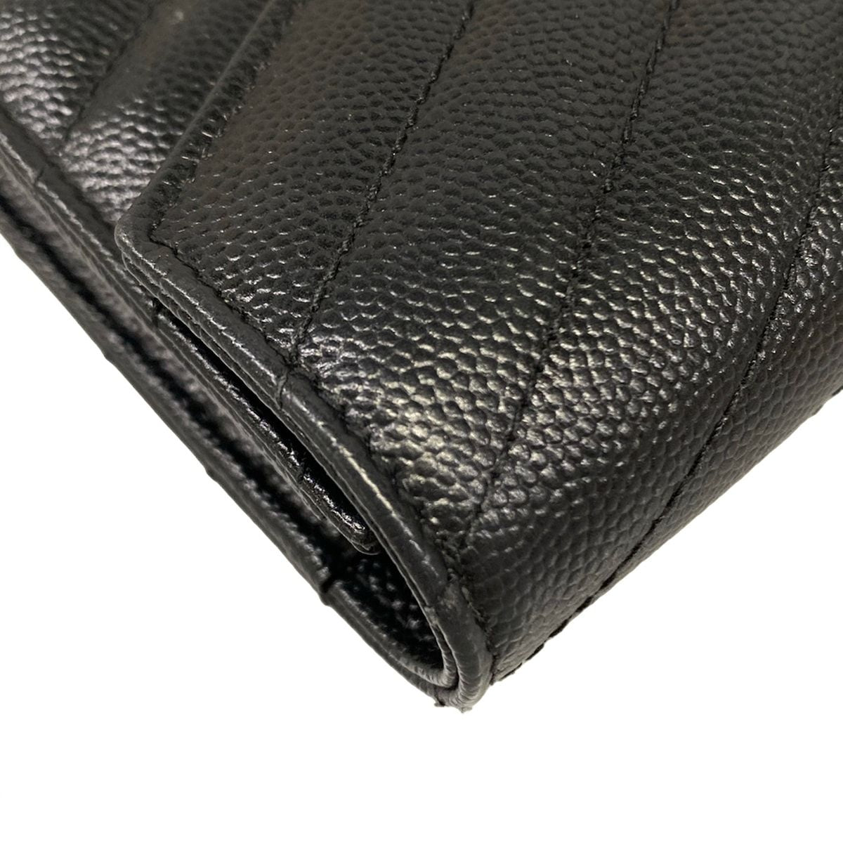 Saint Laurent Paris Wallet Cassandra Black Silver Leather — view 8