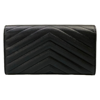 Saint Laurent Paris Wallet Cassandra Black Silver Leather — view 2