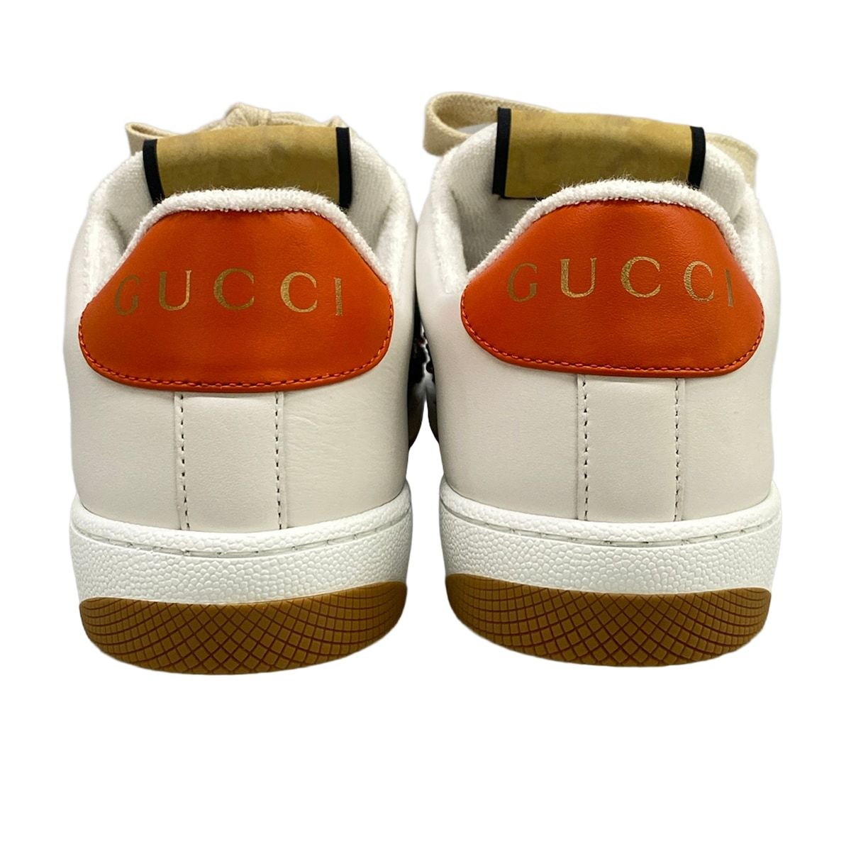 Gucci Sneakers 37.5 Screener White Orange Multi Floral Sequins Beads Leather — view 6