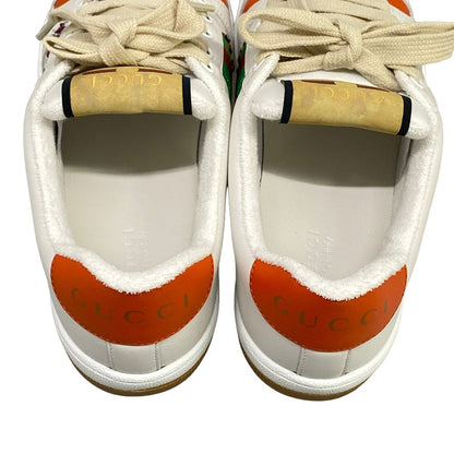 Gucci Sneakers 37.5 Screener White Orange Multi Floral Sequins Beads Leather — view 7