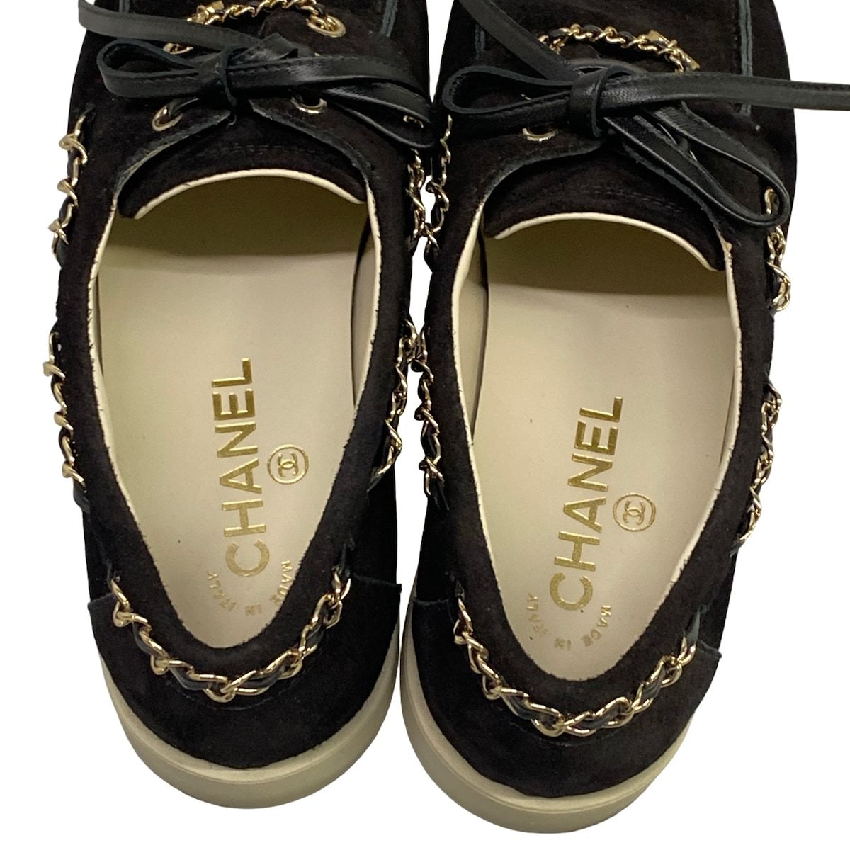 Chanel Shoes 36.5 C Black Chain Cruise Collection Show — view 7