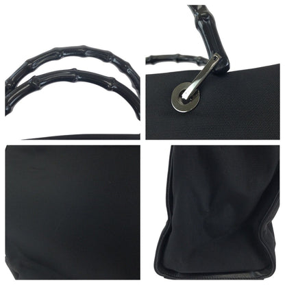 Gucci Bamboo Black Silver Nylon 002 Tote — view 5