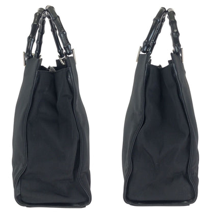 Gucci Bamboo Black Silver Nylon 002 Tote — view 8