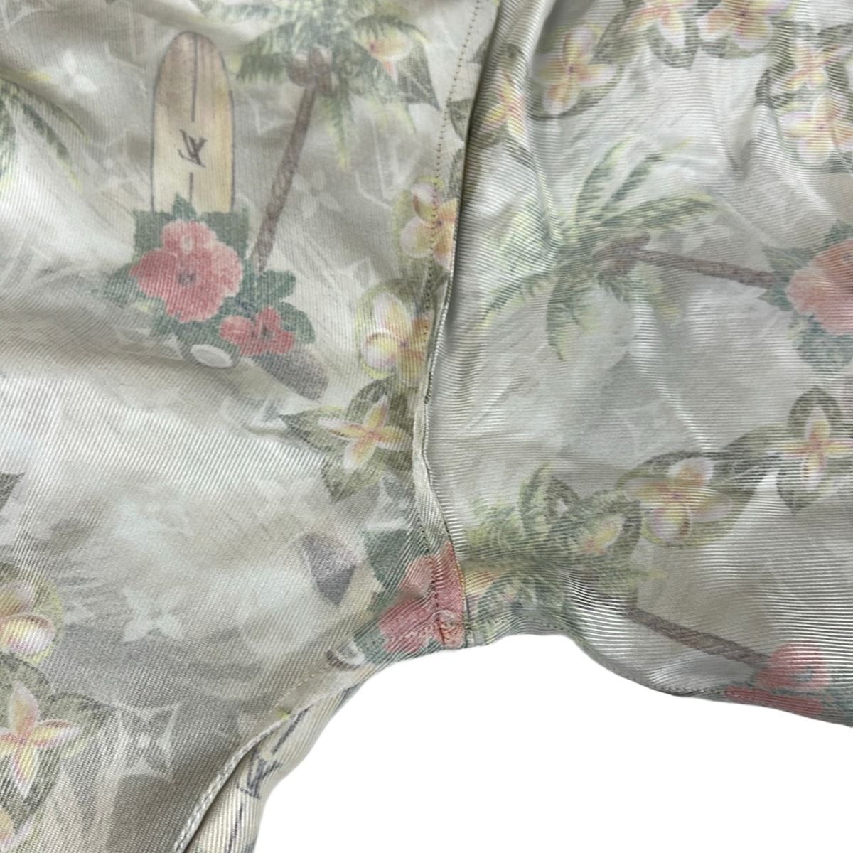 Louis Vuitton Short Sleeve Shirt S Knc Beige Green Multi Floral Monogram — view 9