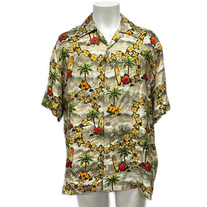 Louis Vuitton Short Sleeve Shirt S Knc Beige Green Multi Floral Monogram