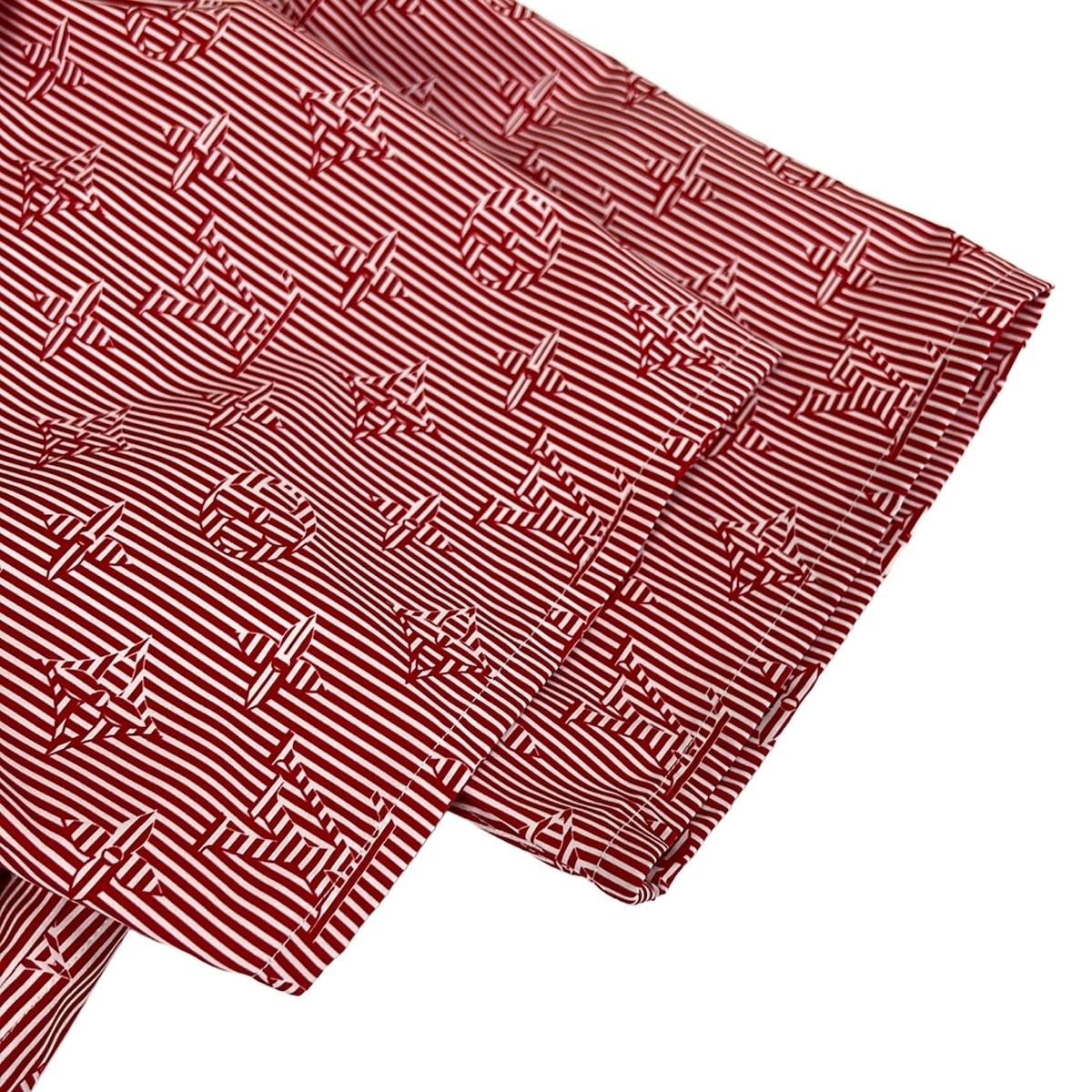 Louis Vuitton Short Sleeve Shirt M Ta0 Red Monogram Pattern Cotton — view 6