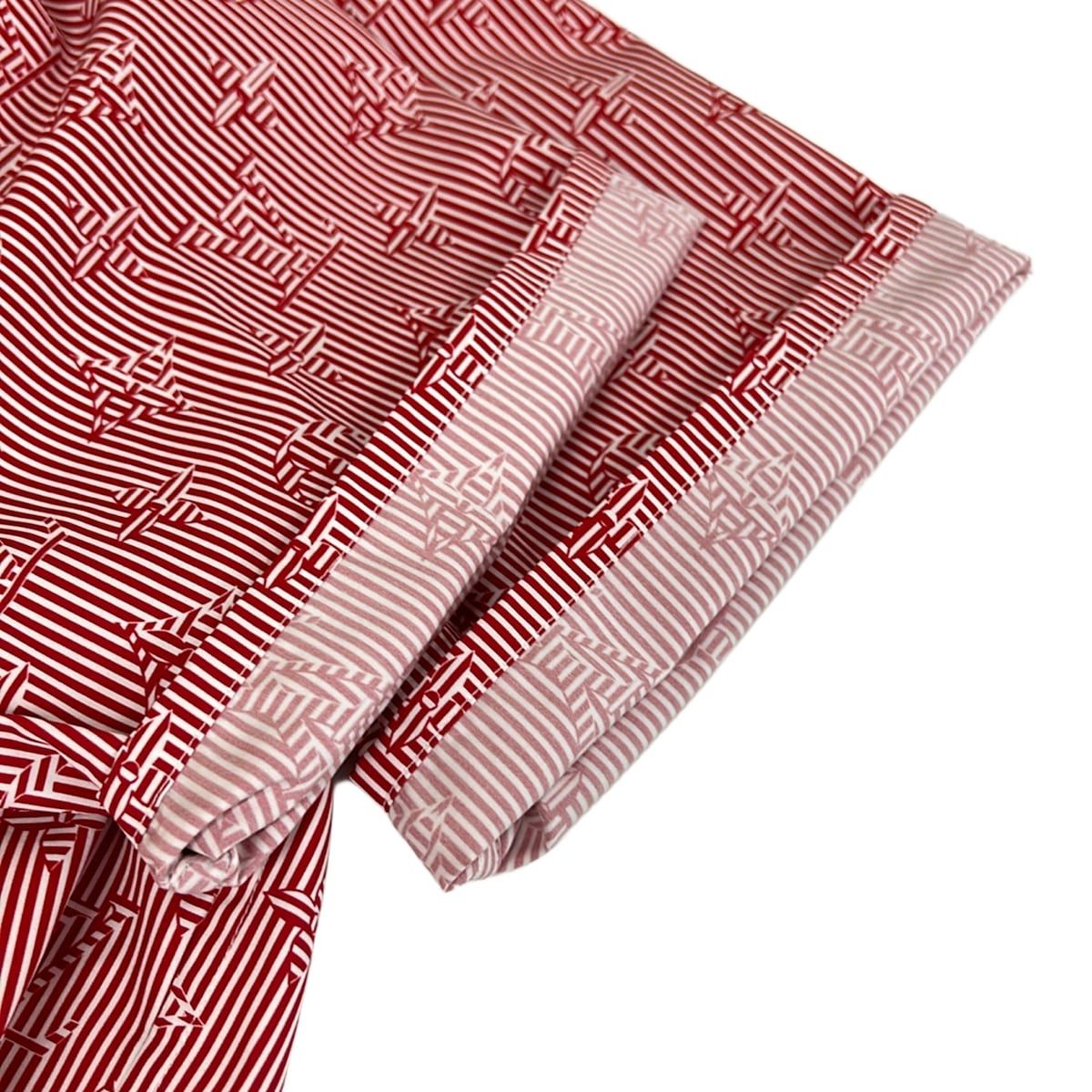 Louis Vuitton Short Sleeve Shirt M Ta0 Red Monogram Pattern Cotton — view 7