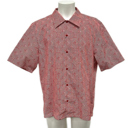 Louis Vuitton Short Sleeve Shirt M Ta0 Red Monogram Pattern Cotton