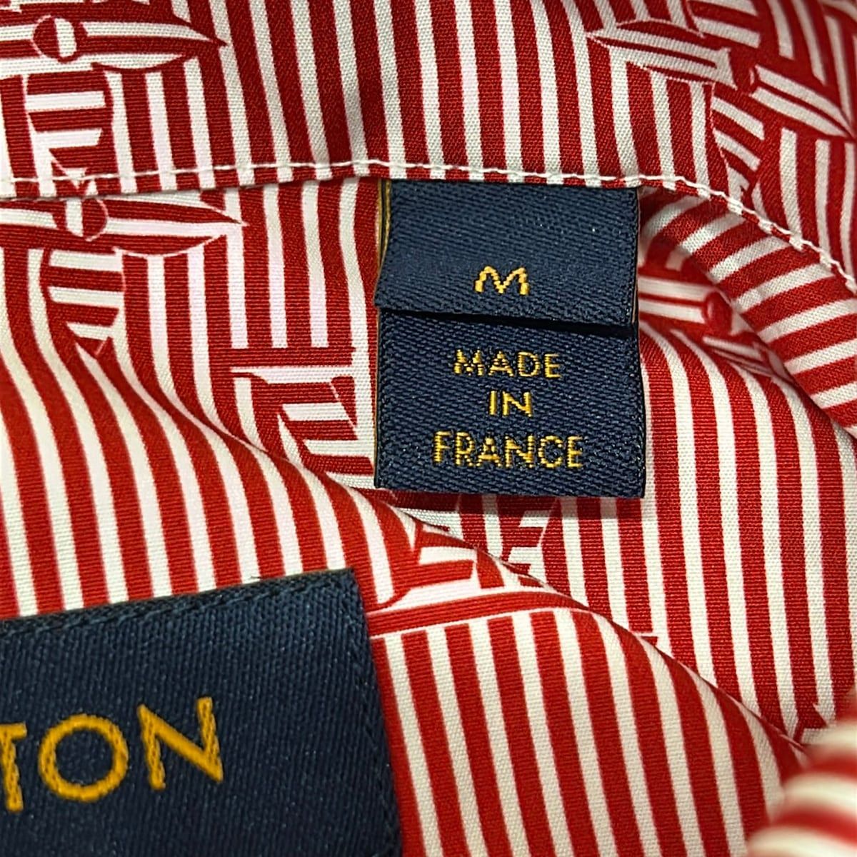 Louis Vuitton Short Sleeve Shirt M Ta0 Red Monogram Pattern Cotton — view 5