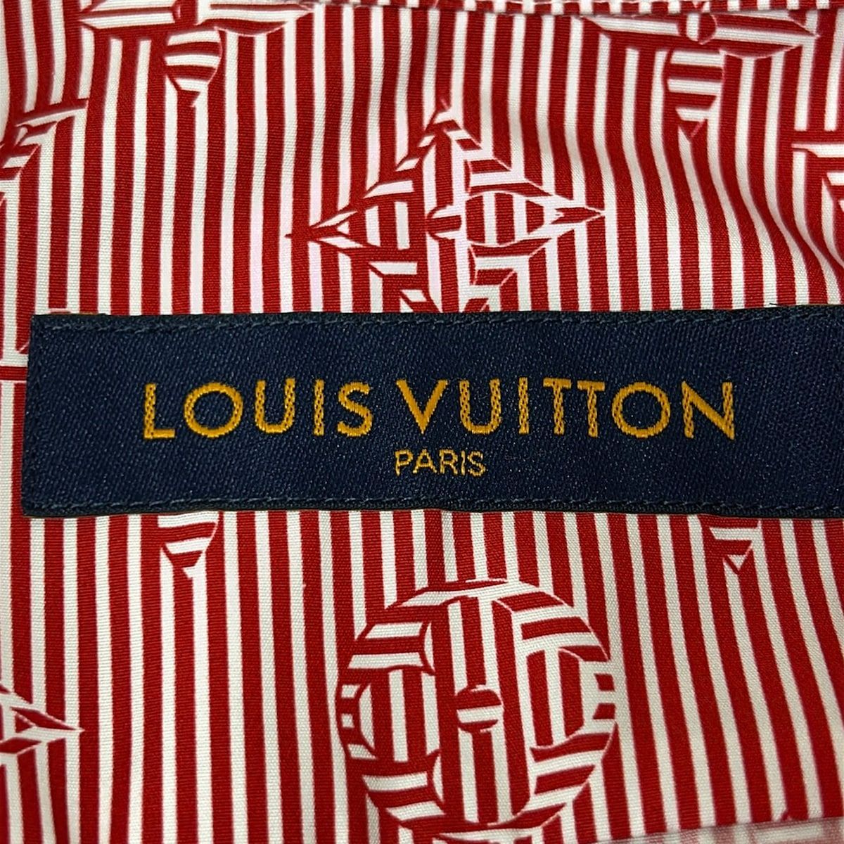 Louis Vuitton Short Sleeve Shirt M Ta0 Red Monogram Pattern Cotton — view 3