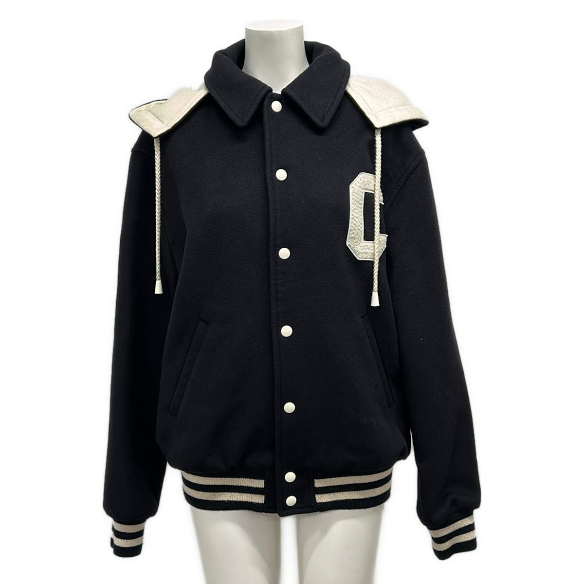 Celine Jacket 34 S Dark Navy Ivory Long Sleeve Autumn Winter Cashmere