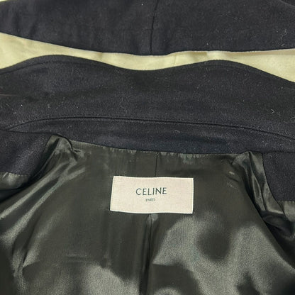 Celine Jacket 34 S Dark Navy Ivory Long Sleeve Autumn Winter Cashmere — view 8
