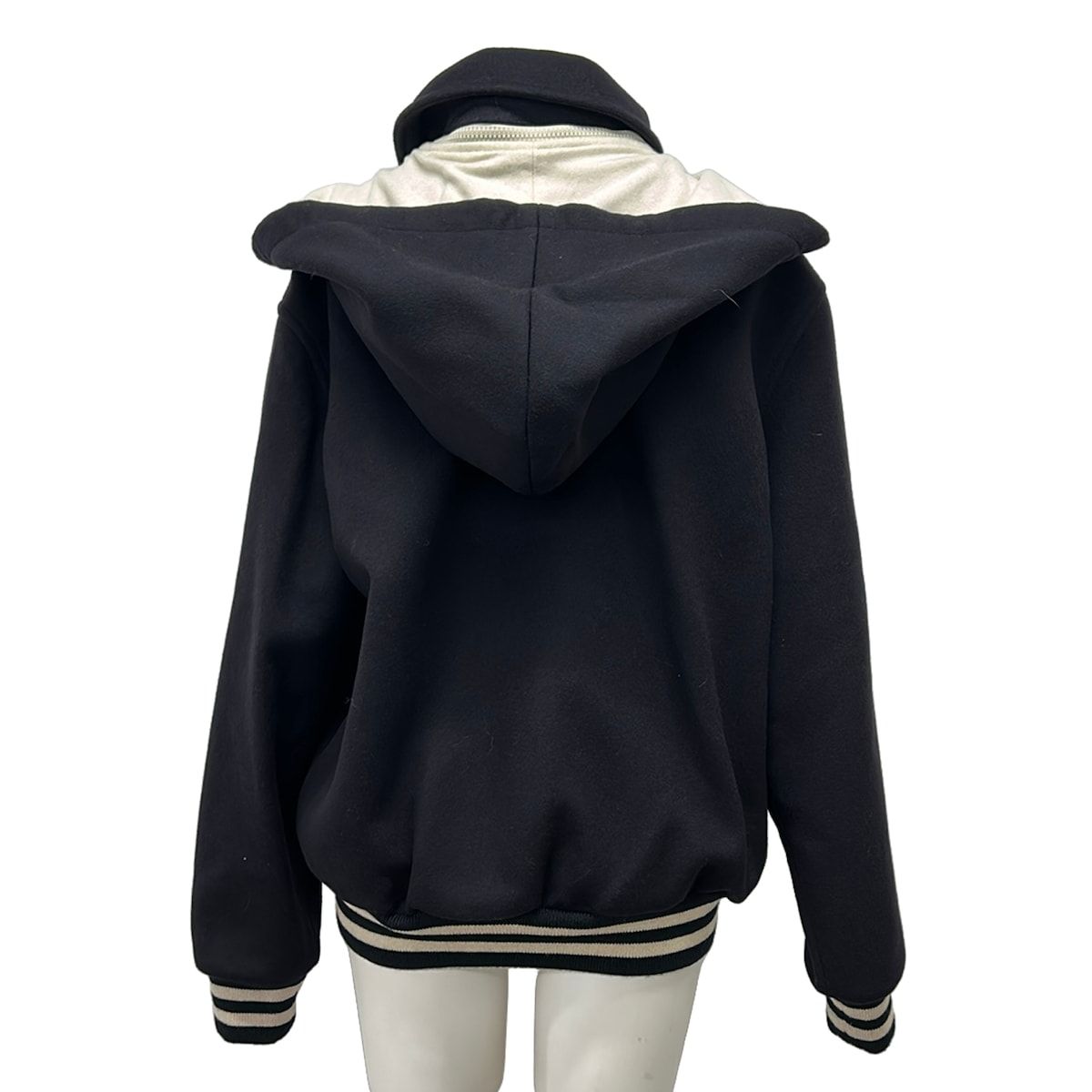 Celine Jacket 34 S Dark Navy Ivory Long Sleeve Autumn Winter Cashmere — view 2