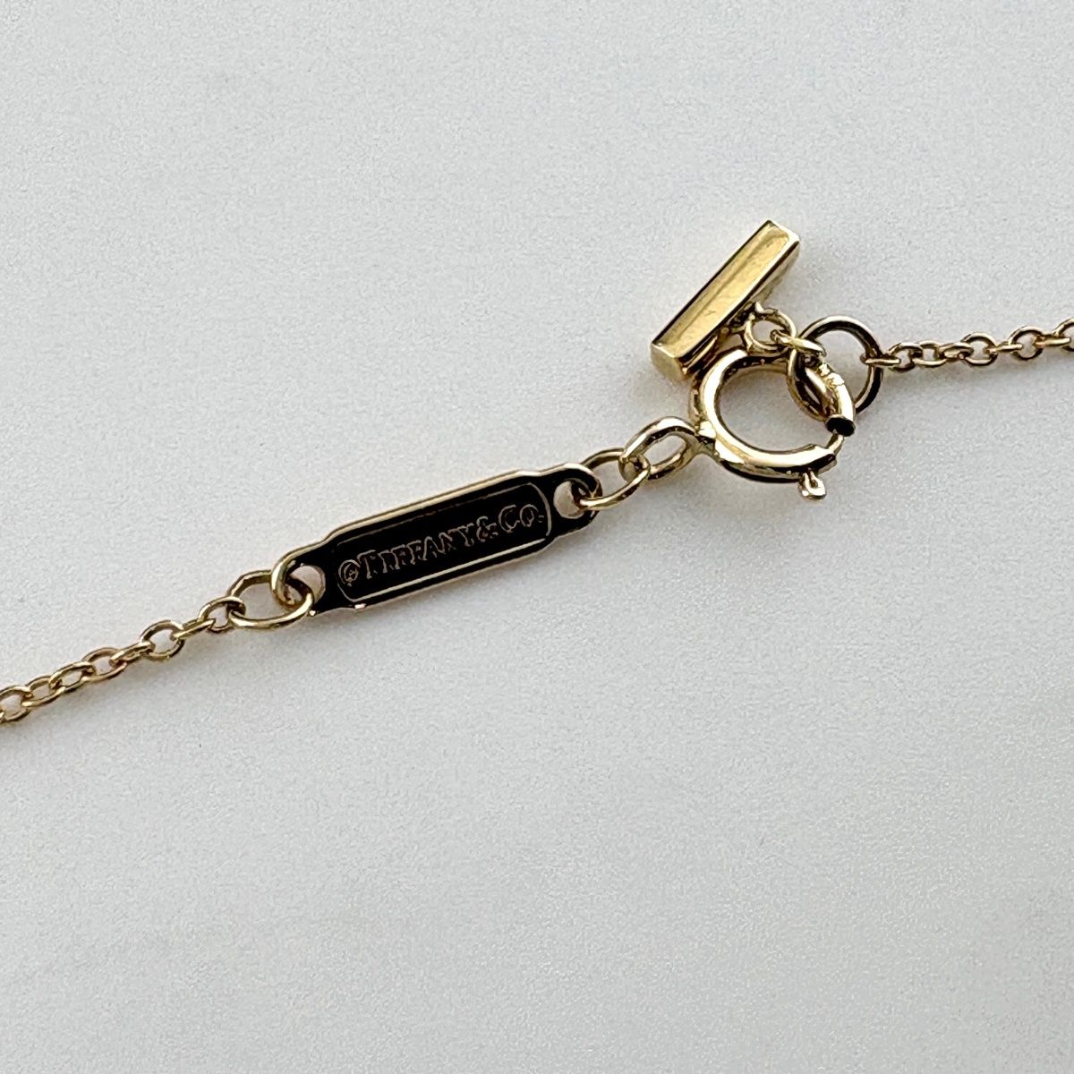 Tiffany & Co T Smile Mini Necklace YG Yellow Gold Pave Diamond — view 4