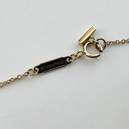 Tiffany & Co T Smile Mini Necklace YG Yellow Gold Pave Diamond — view 4