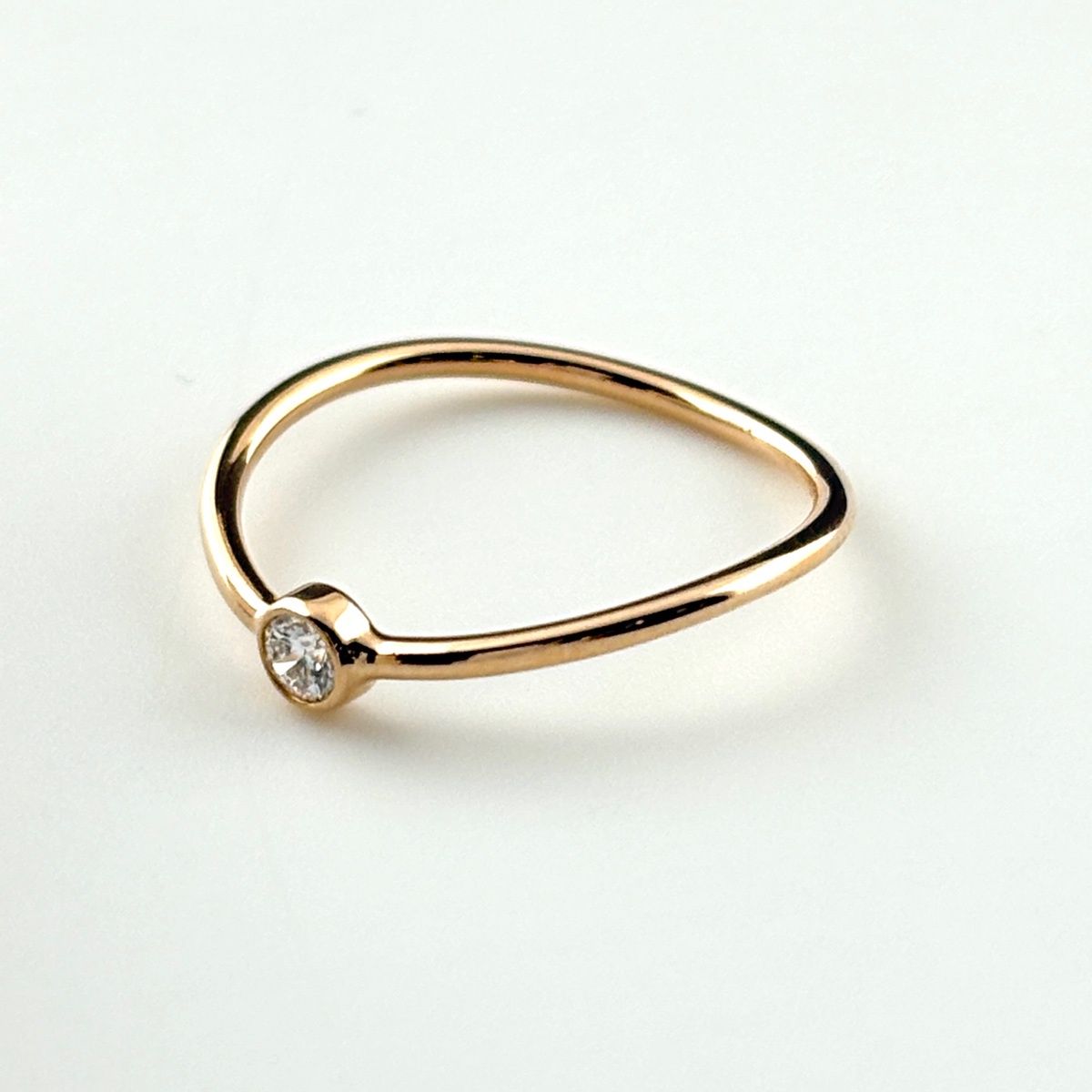 Tiffany & Co Wave Single Row Ring PG Pink Gold — view 3
