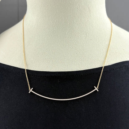 Tiffany & Co T Smile Pendant Large Pave Diamond — view 3