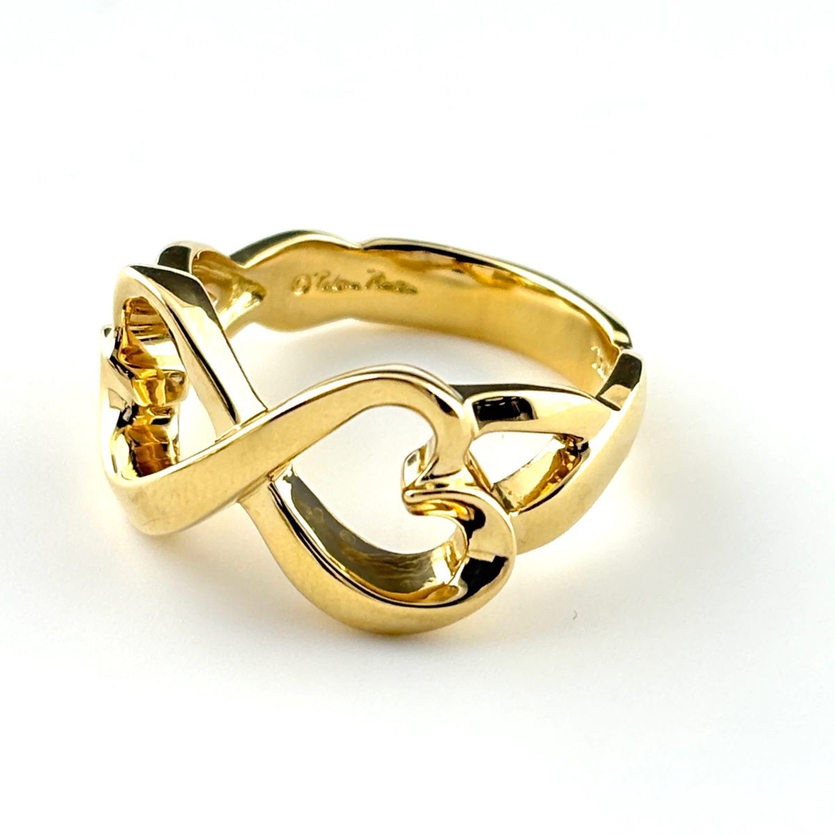 Tiffany & Co Double Loving Heart Ring YG Yellow Gold — view 2