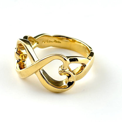 Tiffany & Co Double Loving Heart Ring YG Yellow Gold — view 2