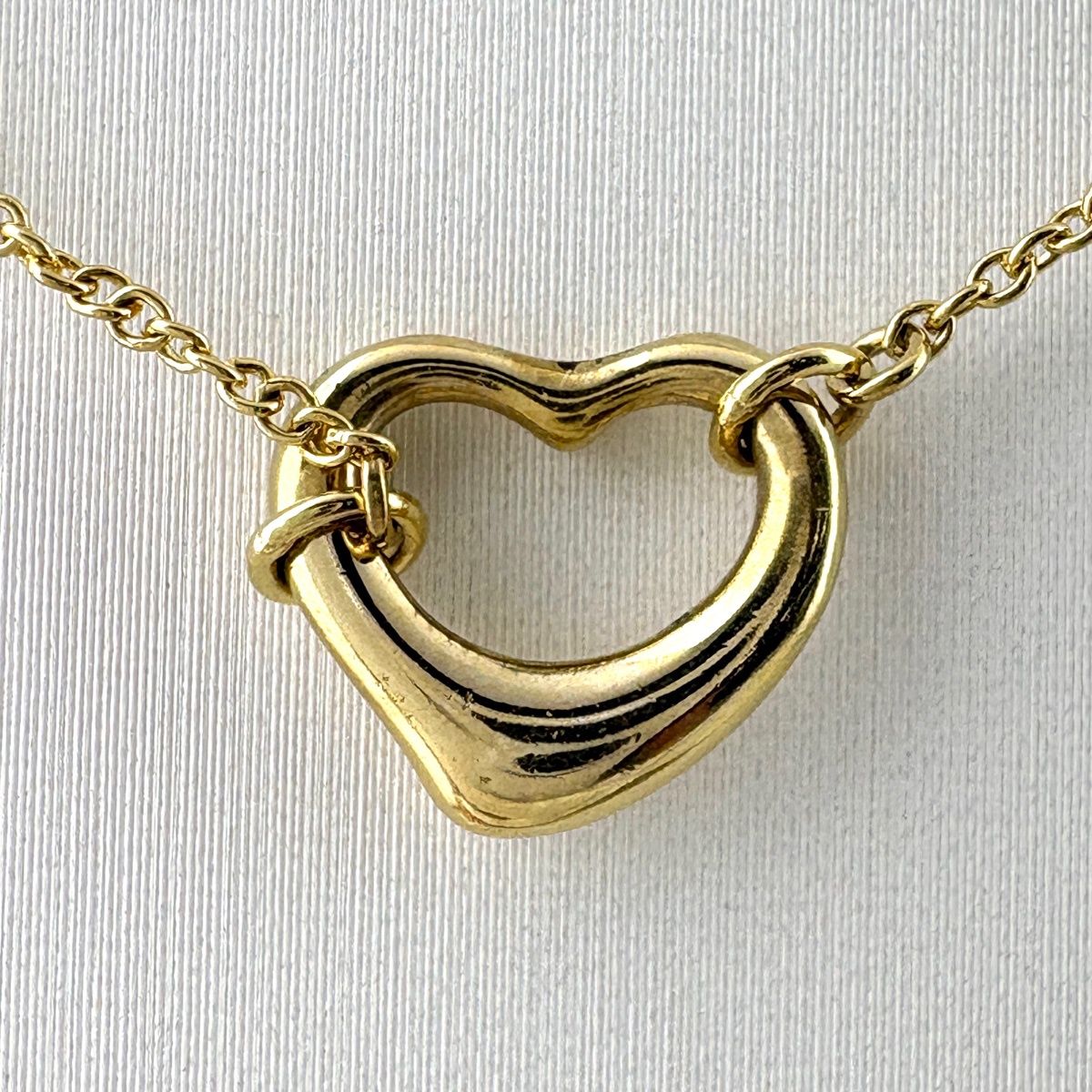 Tiffany & Co Open Heart Necklace YG Yellow Gold — view 2