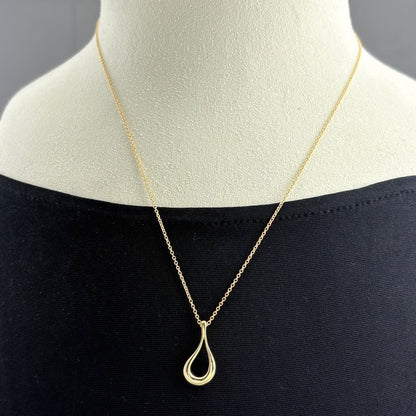 Tiffany & Co Open Teardrop Necklace YG Yellow Gold — view 2