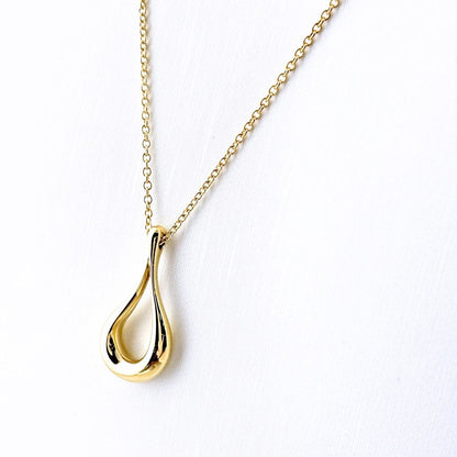 Tiffany & Co Open Teardrop Necklace YG Yellow Gold