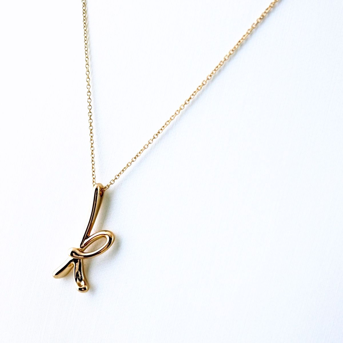 Tiffany & Co Letter Necklace PG Pink Gold