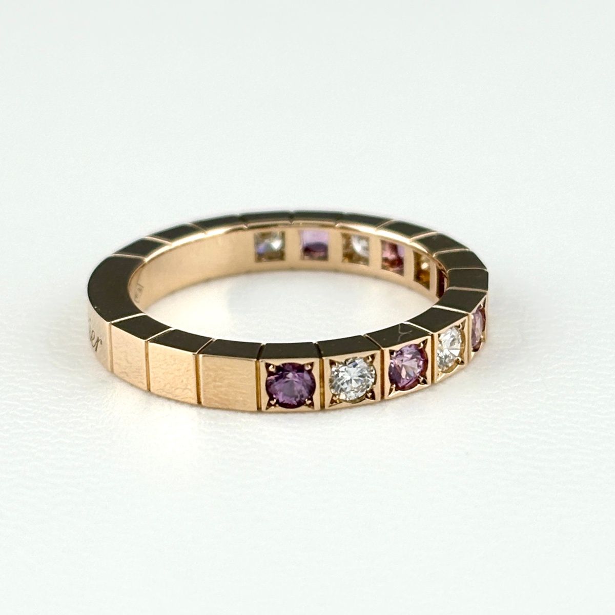 Cartier Lanier Ring PG Pink Gold Pave Diamond 750 Sapphire — view 5
