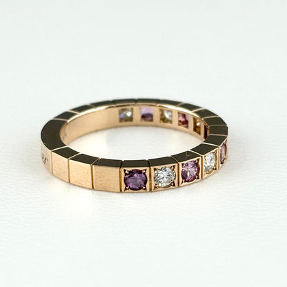 Cartier Lanier Ring PG Pink Gold Pave Diamond 750 Sapphire — view 5