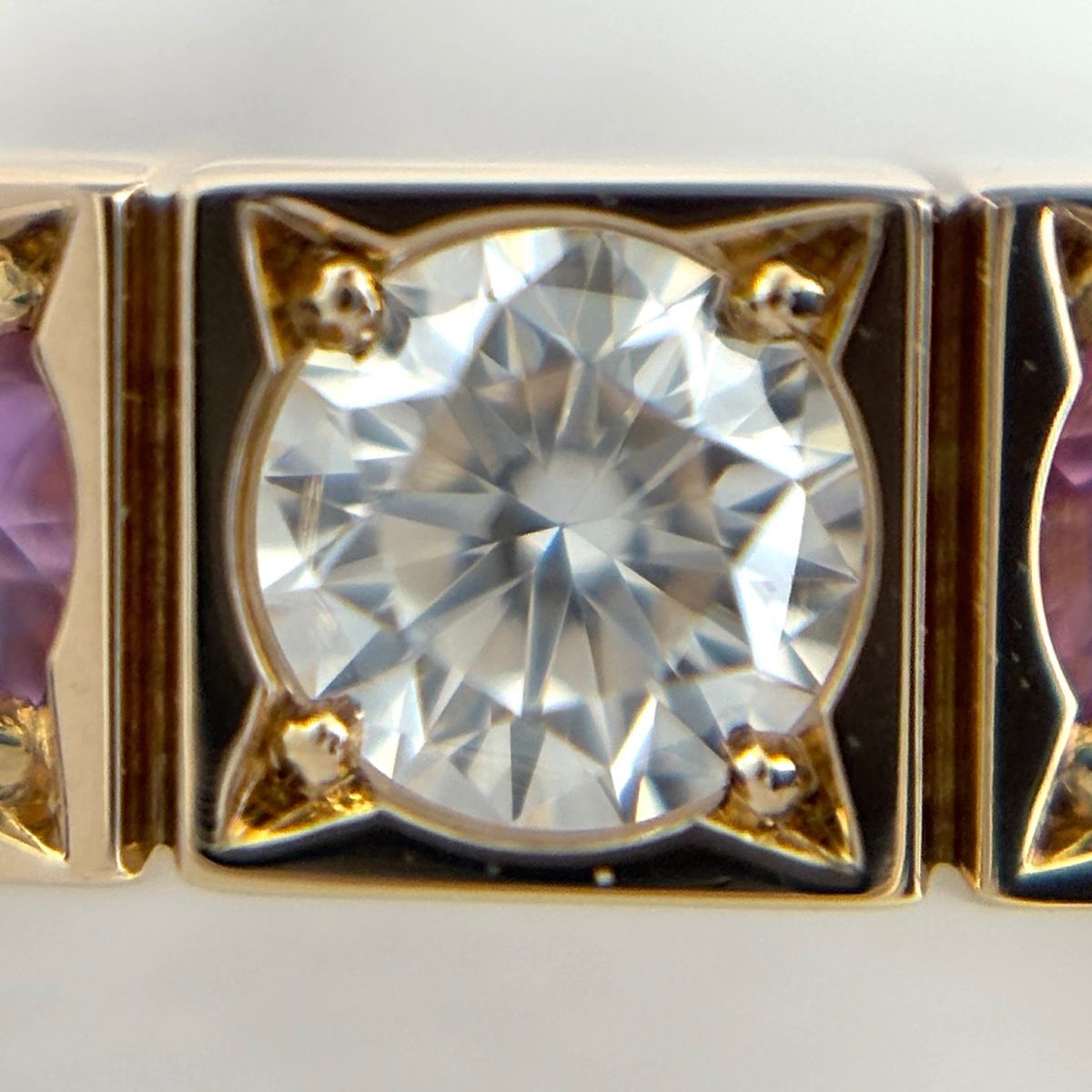 Cartier Lanier Ring PG Pink Gold Pave Diamond 750 Sapphire — view 2