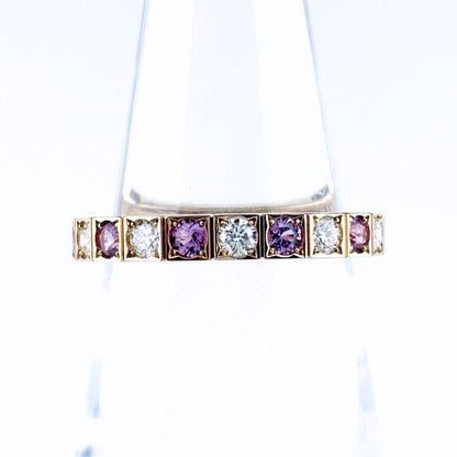 Cartier Lanier Ring PG Pink Gold Pave Diamond 750 Sapphire