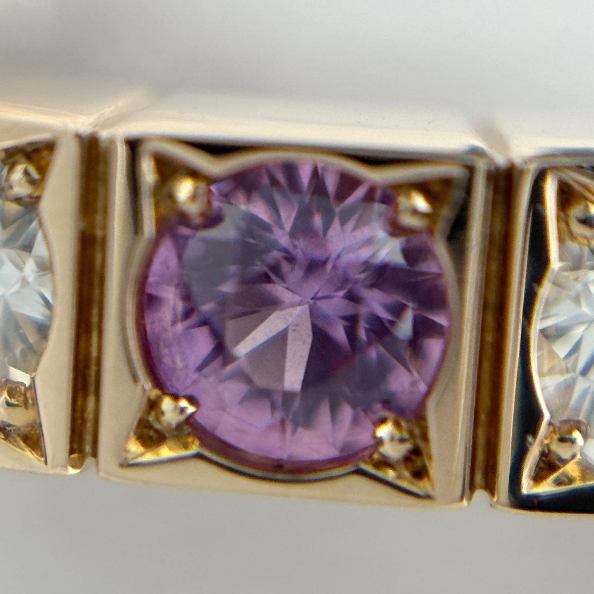 Cartier Lanier Ring PG Pink Gold Pave Diamond 750 Sapphire — view 3