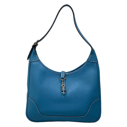 Hermes Shoulder Bag Trim 31 Blue Jean Silver