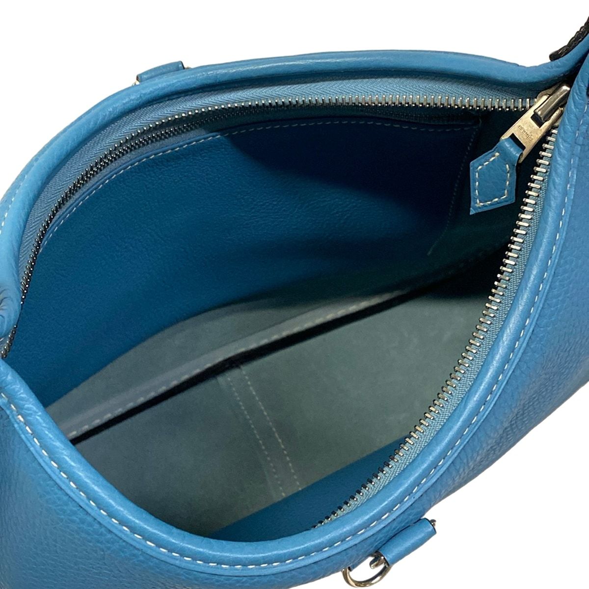 Hermes Shoulder Bag Trim 31 Blue Jean Silver — view 7