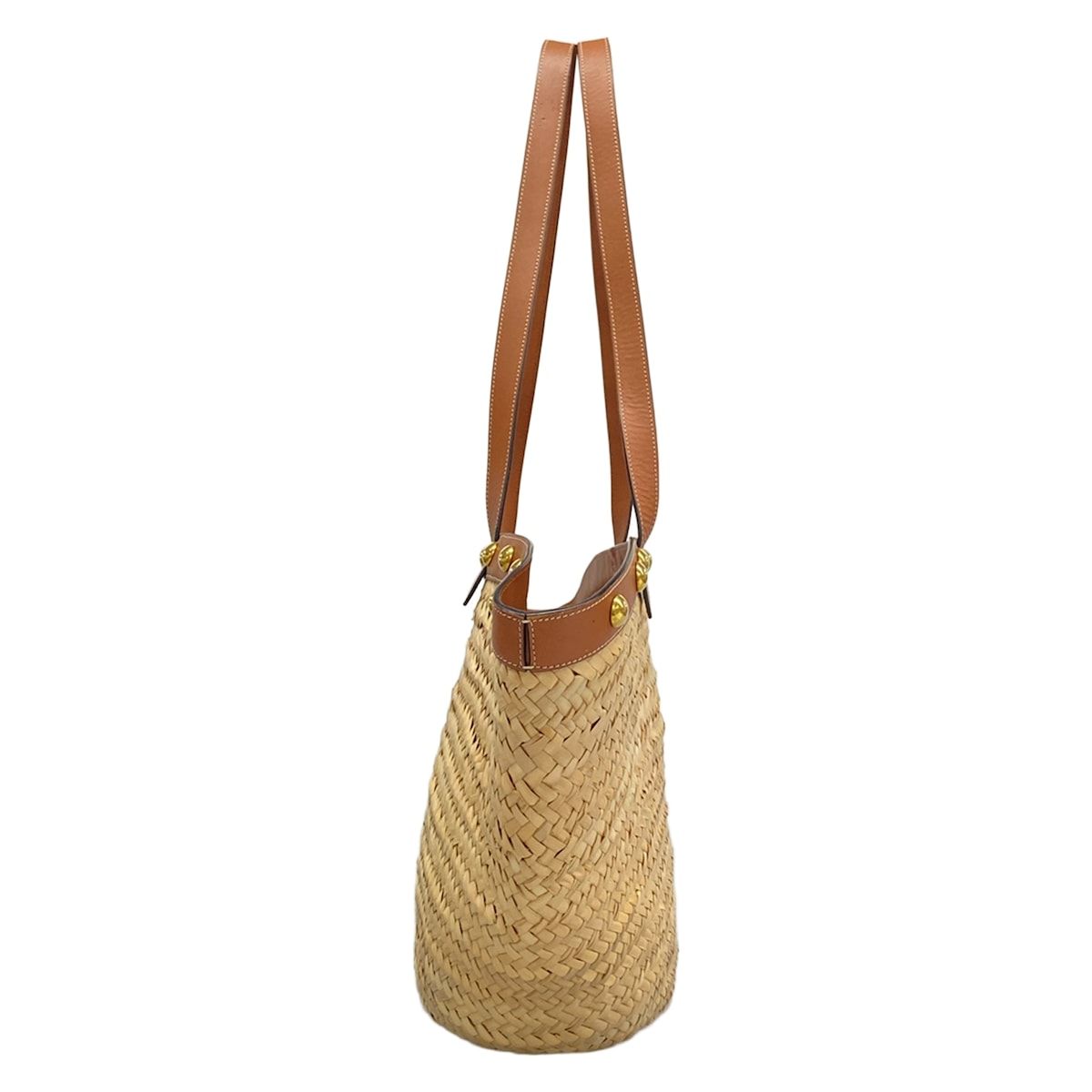 Celine Tote Beige Dark Brown Studded Basket — view 4