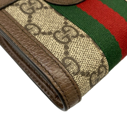 Gucci Bifold Wallet Ophidia Gray Dark Brown Multi Leather — view 7