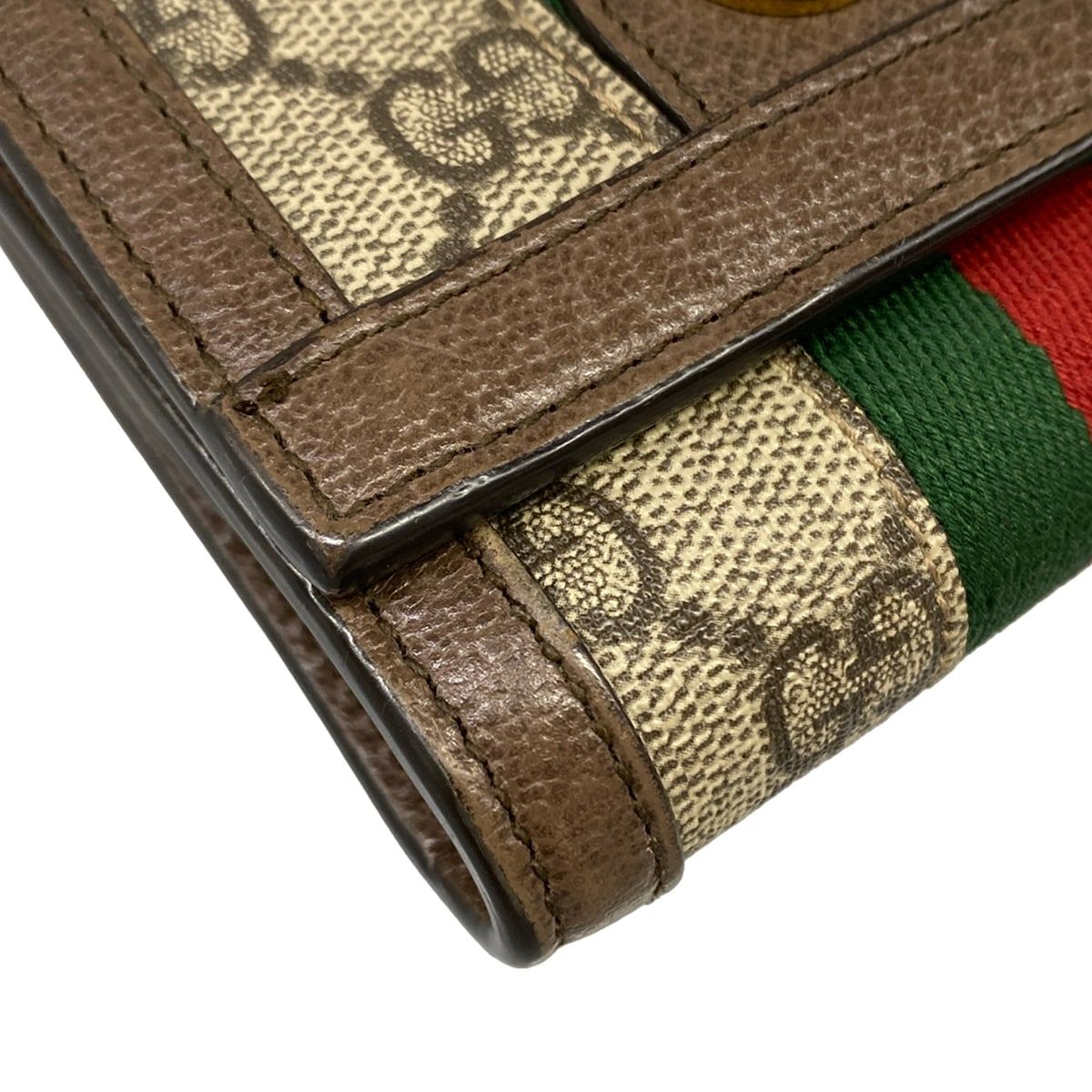 Gucci Bifold Wallet Ophidia Gray Dark Brown Multi Leather — view 6