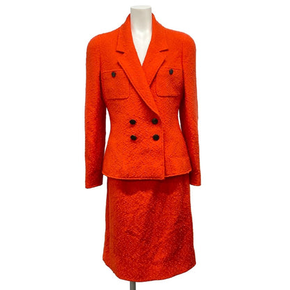 Chanel Skirt Orange Tweed Wool
