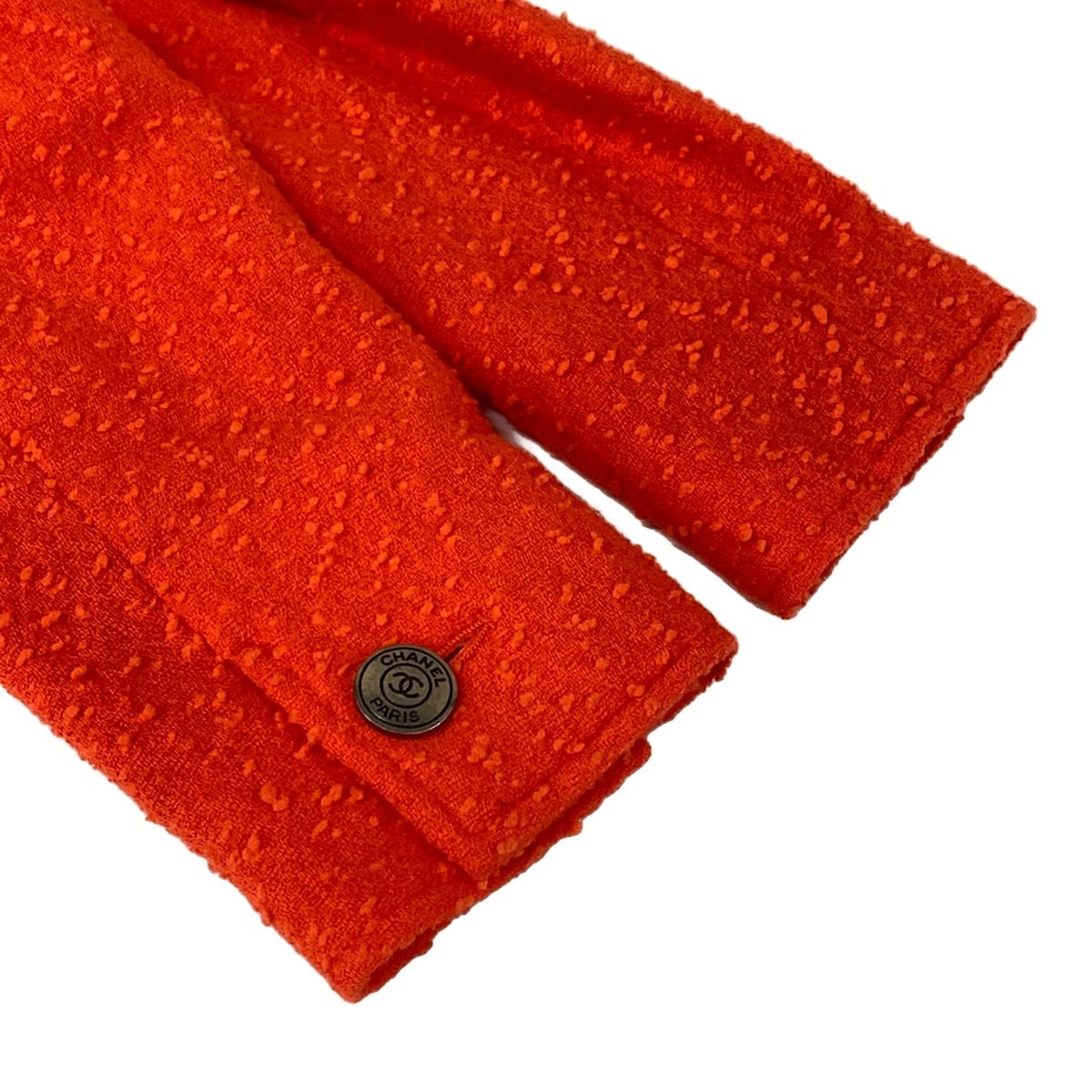 Chanel Skirt Orange Tweed Wool — view 6