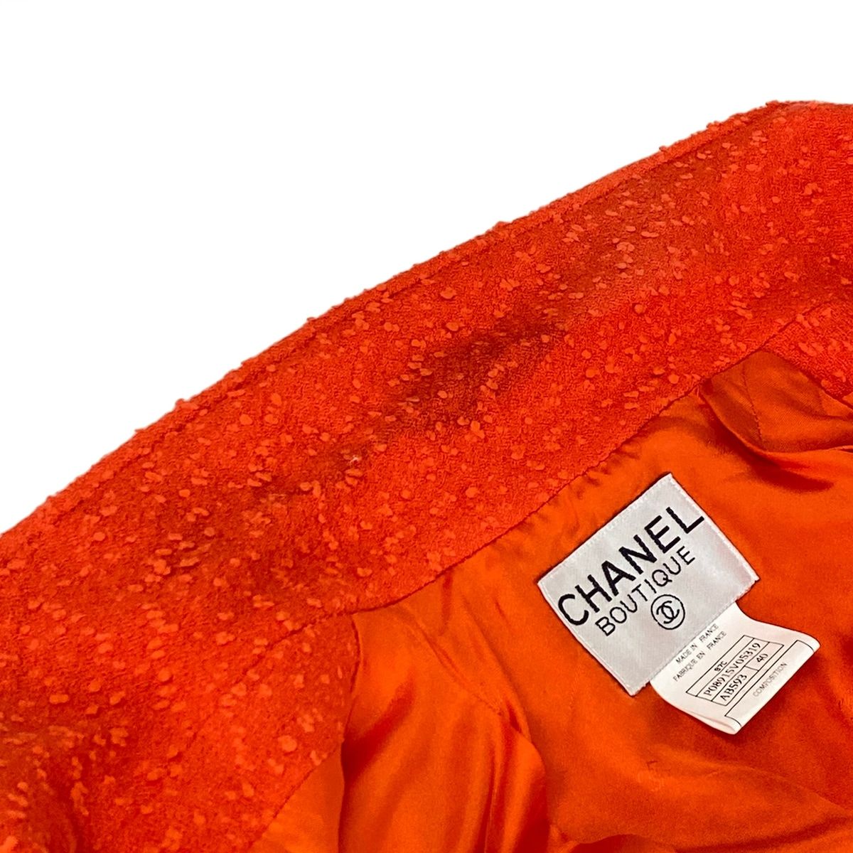 Chanel Skirt Orange Tweed Wool — view 8