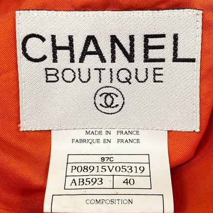 Chanel Skirt Orange Tweed Wool — view 3